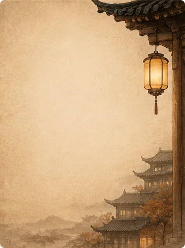 宫灯楼阁卡片背景